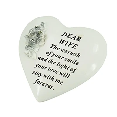 Image of Special Wife Graveside Memorial Rose Heart Grave Plaque Ornament Decoration