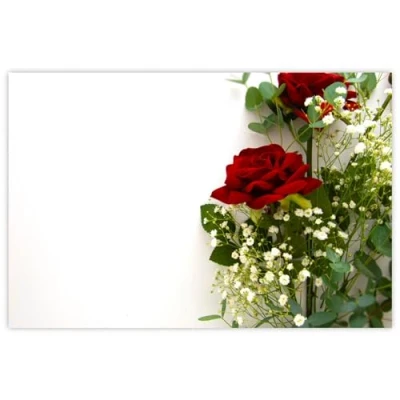 Image of celloexpress Blank (Red Roses &amp; Widows Thrill) Flower Message Cards 60mm x 90mm Florist Card Gift Notes (Pack of 20)