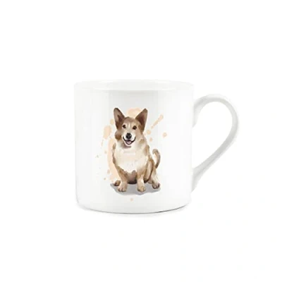 Image of Purely Home Corgi Mug Bone China White Coffee/Tea Present Gift for Dog Lovers