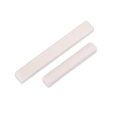 Image of Ukulele Bridge Saddle, Guitar Bone String Saddle and Nut for 4 Acoustic Ukuleles Musical Instrument Repair Parts