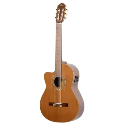 Image of Ortega Guitars RCE159MN L Feel Series Left Handed Nylon 6 String Guitar with Cedar Top, Rosewood Body and Pickup
