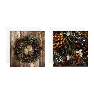 Image of Hallmark Christmas Charity Cards 10 in 2 Festive Foliage Photographic Designs