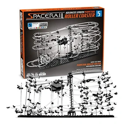 Image of CKB LTD Space Rail Perpetual Rollercoaster Level 5 Marble Roller Coaster Run DIY Track Build Kit Construction Gadget