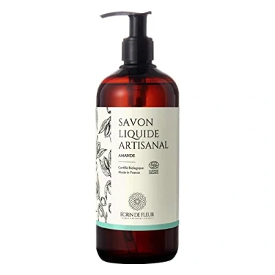 Image of Écrin De Fleur Organic Almond Liquid Soap Crafted in France with Olive Oil, Scented Precious Perfume, Unforgettable Pleasant Aroma, for Hand and Body Wash 1x500 ml