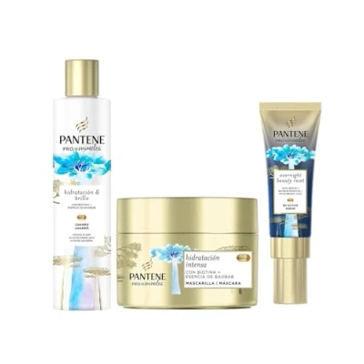 Image of Pantene Hydra Miracles Shampoo + Mask with Biotin/Baobab Essence Night Serum Essence/Hyaluronic Acid, 225 ml 160 70