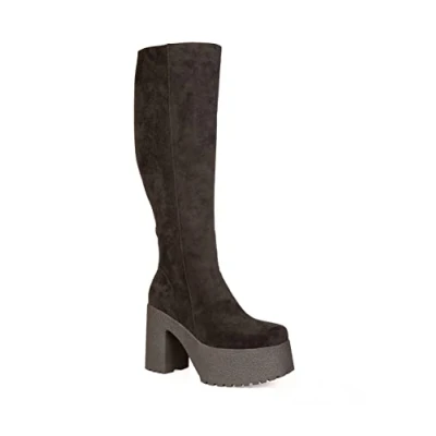 Image of LAMODA Women&#039;s I&#039;m What You Want Knee high boot, Black (Black Suede), 3.5 UK