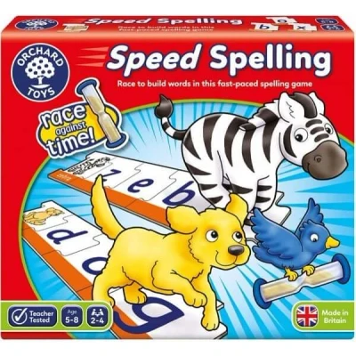 Image of Orchard Toys Speed Spelling Game, Educational Game for Kids Ages 5 8, Helps with Phonics and Spelling.