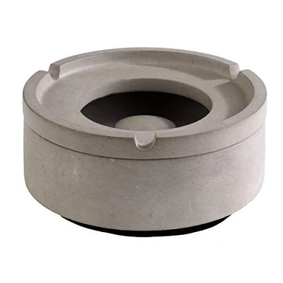 Image of APS Element Wind Ashtray Premium Concrete 3 Grooves for Cigarette Storage with Furniture Protection Underside 10.5 x 5 cm
