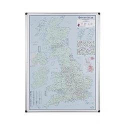 Image of Bi Office British Isles Sales Map Board, Magnetic, Aluminium Frame, 120 x 90 cm