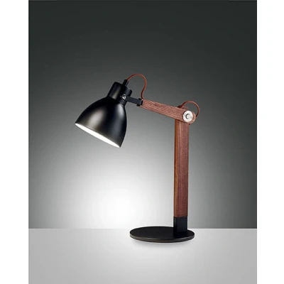 Image of Sveva Desk Task Lamp Black / Walnut Glass, E27