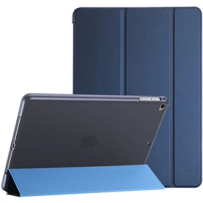 Image of ProCase Smart Case for iPad 9.7/iPad 6th/5th Gen, Air 2/iPad 1(Model: A1893 A1954 A1822 A1823 A1566 A1567 A1474 A1475 A1476) Slim Soft TPU Cover Folio with Translucent Back Navy