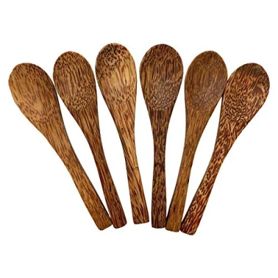 Image of VIE Gourmet Coconut Wood Spoon, Set of 6, 15cm, Multicolor, One Size