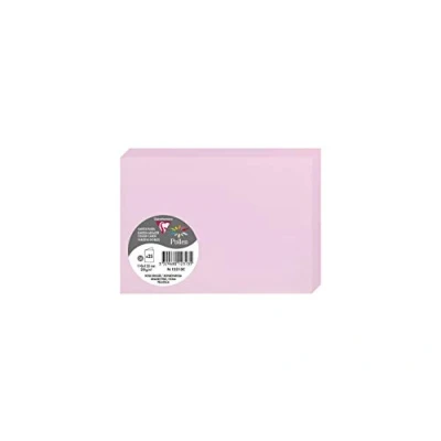 Image of Clairefontaine Ref 12313C Pollen Folded Card (Pack of 25 Sheets) 110 x 155mm Sized, 210gsm Card, Inkjet &amp; Laser Printer Compatible, Acid Free Light Pink