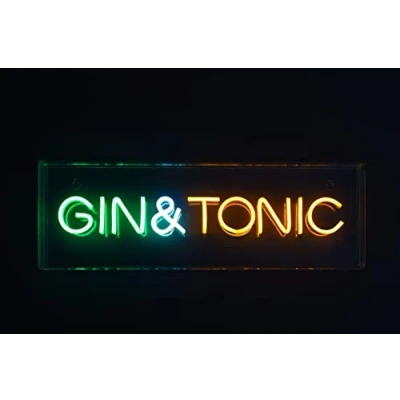 Image of Gin &amp; Tonic Bright LED Neon USB Powered Dimmable Studio Sign Light Box