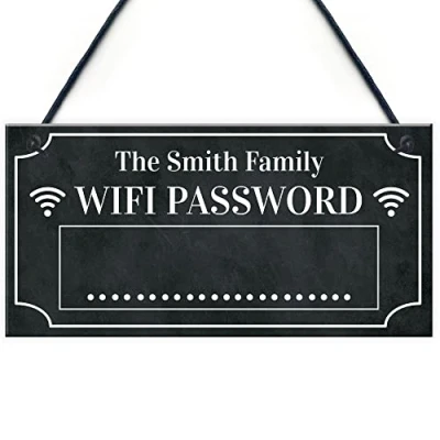 Image of RED OCEAN PERSONALISED Wifi Password Hanging Home Plaque House Warming Gift Decor