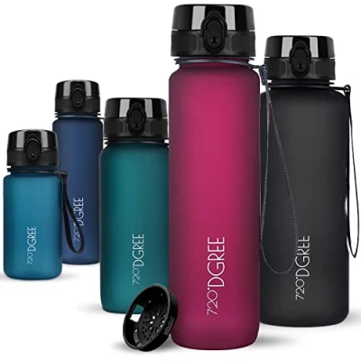 Image of 720DGREE Water Bottle 1l “uberBottle“ softTouch +Sieve BPA Free Tritan, Leakproof, Reusable Drinking Sports for Men, Woman, Office, Gym, Fitness, Outdoor, Hiking, Cycling, Travel