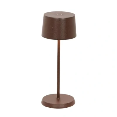 Image of Zafferano, Olivia Micro Lamp, Cordless Rechargeable Table Lamp with Touch Control, for Indoor and Outdoor Use, Dimmer, 2200 3000 K, Height 20 cm, Colour Corten