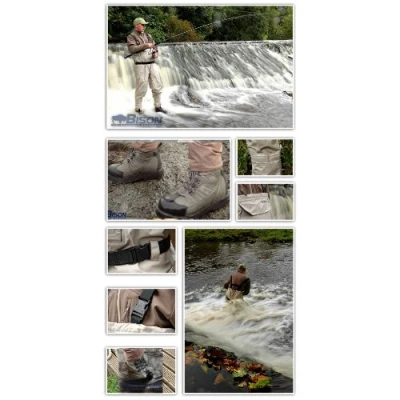 Image of LARGE BREATHABLE CHEST WADERS COMPLETE WITH RUBBER SOLE MK2 WADING BOOTS SIZE 10