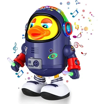 Image of QINGBAO Baby Toys, Dancing Duck Toy, Musical Toys with Music and LED Lights, Moving for Baby, Interactive Space Boys Girls