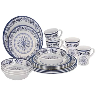 Image of Bo Camp Tableware 100% Melamine 16 pieces Old Dutch Blue