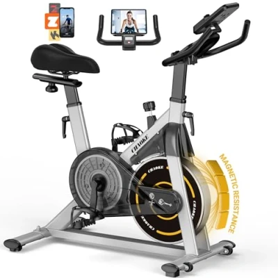 Image of CHAOKE Exercise Bike (2025) Indoor Cycling for Home Fitness, Ultra Quiet Magnetic Resistance, Large Tablet Holder, Comfortable Seat, LCD Display, Strength Training