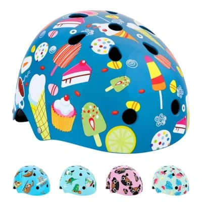 Image of Hornit Kids Bike Helmet Child Bike, Skateboard, Skating &amp; Scooter BMX Toddler Multi sport (Medium, Ice Cream)