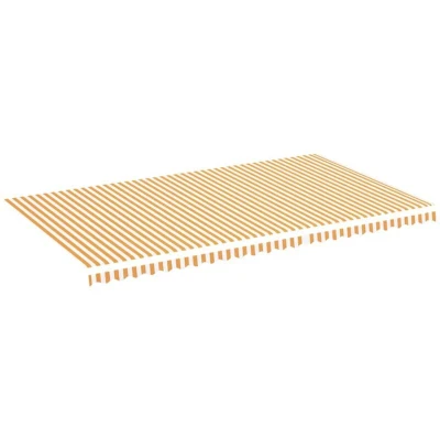 Image of vidaXL Replacement Fabric for Awning Yellow and White 6x3.5 m