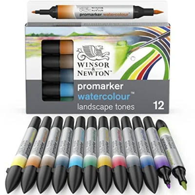 Image of Winsor &amp; Newton Watercolour Markers, Cadmium, 12 Colour Set Landscape, stück (1er Pack)
