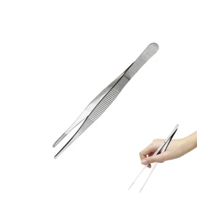 Image of Cooking Tweezers Stainless Steel, 14 cm Fine Tweezers, Kitchen Food with Precision Serrated Tips for Cooking, Grilling, Baking