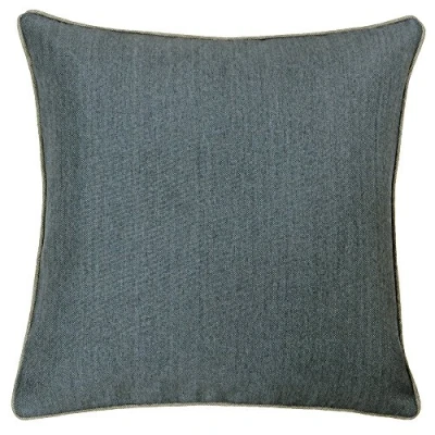 Image of Riva Paoletti Bellucci Cushion Cover Graphite Grey Contrasting Tobacco Piped Edges Strong Canvas Fabric Machine Washable 100% Polyester 55 x 55cm (22&quot; 22&quot; inches)