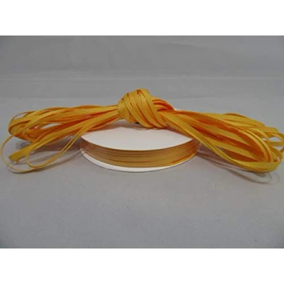 Image of 1 roll of 3mm x 50 metres Grosgrain Ribbed Ribbon Marigold Dark Yellow Double Sided 3 mm