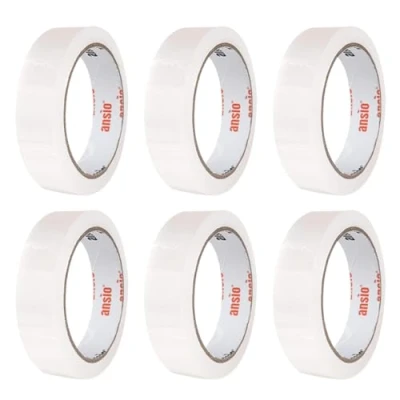Image of ANSIO 24mm x 50m Easy Tear Clear Tape Pack of 6 Rolls