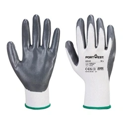 Image of Portwest A310 Abrasion Resistant Flexo Grip Nitrile Glove Grey/White, Small