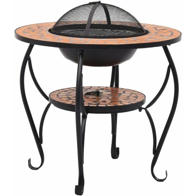 Image of vidaXL Mosaic Fire Pit Table Terracotta 68 cm Ceramic