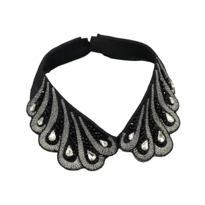 Image of FOLODA Collar Shawl Sweet Jeweled For Cheongsam Qipao Women Decorative Shirt Dress Beaded