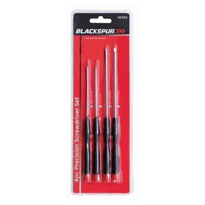 Image of 4pc Black Carbon Steel Precision Screwdriver Set By Blackspur