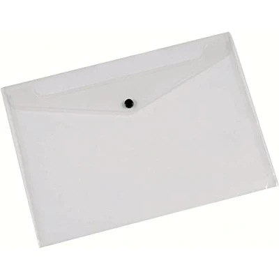 Image of Q Connect A4 Document Folder Plastic Clear Popper KF01244Q Pack of 12