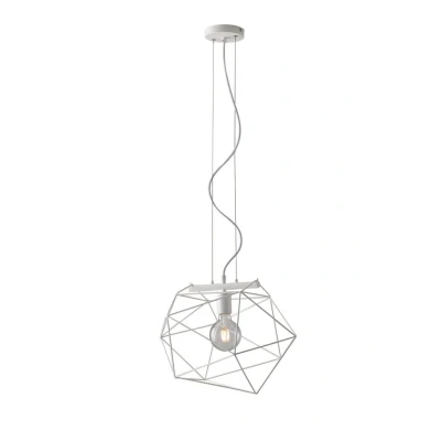 Image of Abraxas Globe Cage Ceiling Pendant, White, E27