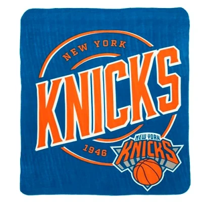 Image of Northwest NBA New York Knicks Unisex Adult Fleece Throw Blanket, 50&quot; x 60&quot;, Campaign