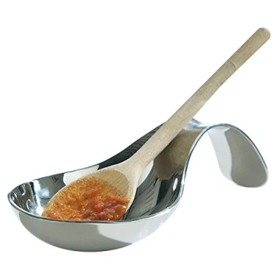 Image of Premier Housewares 508027 Spoon Rest Holder Polished Stainless Steel Kitchen Teabag Teaspoon 7 x 11 23 cm