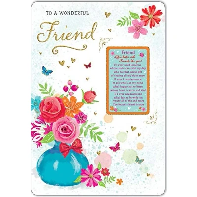 Image of Regal Publishing Sentiment Birthday Card Friend 9 x 6 inches