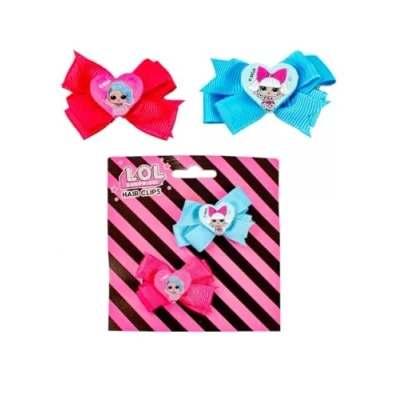 Image of Girls Childrens Character LOL Hair Clip with a Bow 2pcs