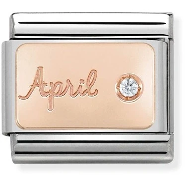 Image of Nomination Rose Gold April Diamond Charm