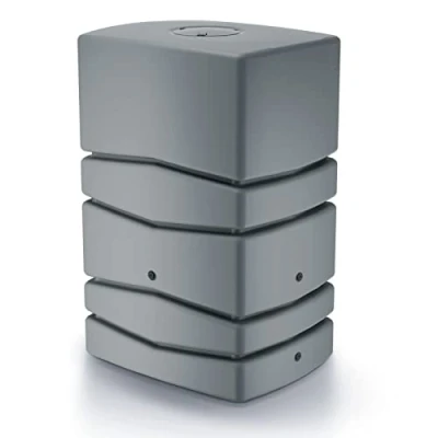 Image of Garden Large Rectangular Plastic Water Butt Set Inc Connection kit 350 450 650 litres (450 Litres, Grey)