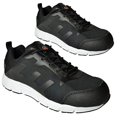 Image of BARGAINS GALORE NEW STEEL TOE CAP SAFETY TRAINERS BOOT LIGHTWEIGHT BOOTS SHOES WORK MENS BLACK 6 13 WHITE FOR MEN WOMEN, COMFORTABLE FOOT PROTECTION (13 UK)