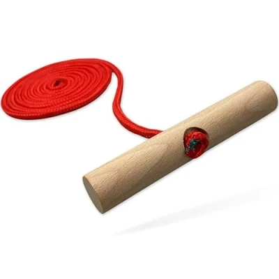 Image of Explorer Colint Wooden Lead for Sledge, Universal, 150 cm, with FSC Handle Children and Adults, Davos Horns, Solid Wood Sledge in Red