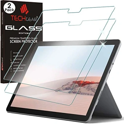 Image of TECHGEAR Glass Edition [2 Pack] Screen Protectors fits Microsoft Surface Go 4, 3 &amp; 2 10.5&quot;, Genuine Tempered [9H Toughness] [HD Clarity] [Scratch Resistant] [No Bubble]