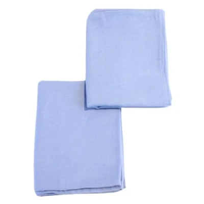 Image of Junior Joy 100% Cotton Pram Flannelette Sheets, Ultra Soft, Pack of 2, for Baby and Toddler, OEKO TEX Approved, 70 x 95cm Blue