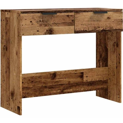 Image of vidaXL Console Table/Entryway Table Engineered Wood/Brown Rectangular/Modern Design 90x36x75 cm Living Room/Bedroom/Hallway Ample Storage with Drawers Easy to Maintain