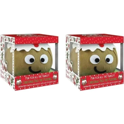 Image of SKYTE® Peel and Reveal Christmas Pass the Parcel Game Family Party Fun, Pudding, 12cm